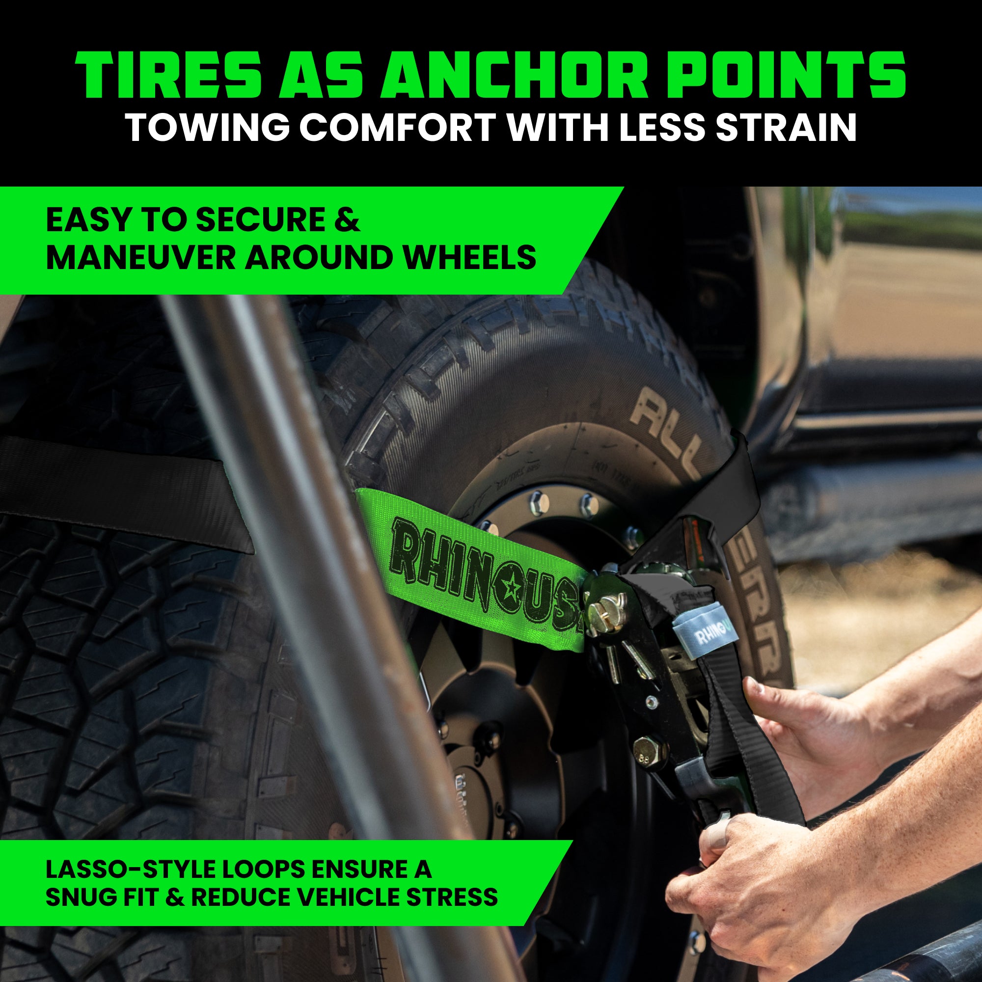 Car Tie-Down Lasso Straps (Flat-Hooks)