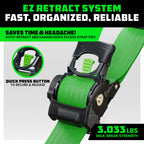 2" x 10' Retractable Ratchet Straps